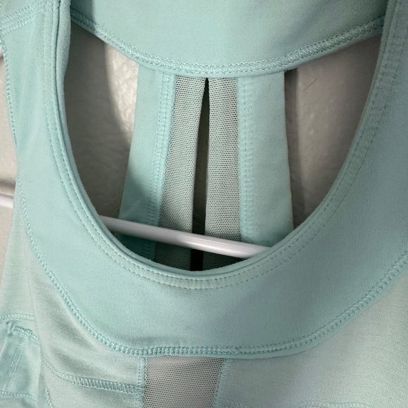 Lululemon Run Make It Count Tank Top Halter Neck Back Cutout White Mint Color S2 - Picture 9 of 9